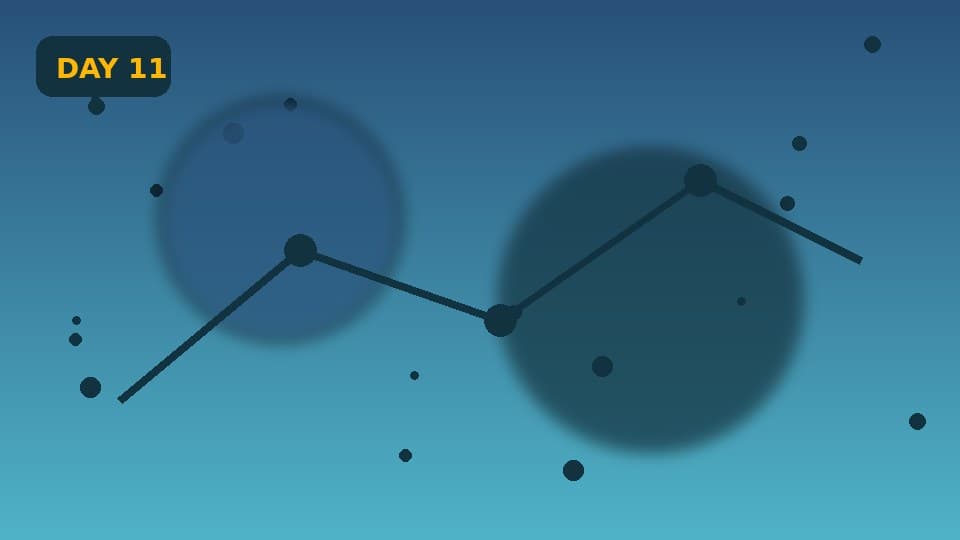 Splashy ninja-motion shapes in blue water tones